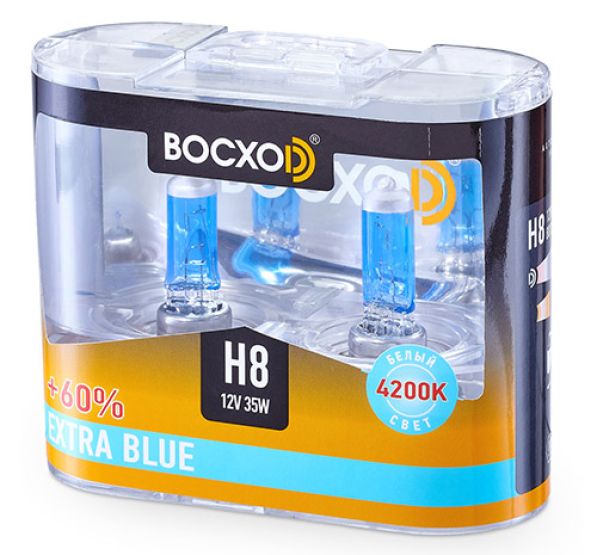 Лампа BOCXOD H8 12v-35w PGJ19 EB (Extra Blue +60%)