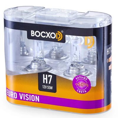 Лампа BOCXOD H7 12v-55w PX26d EV (Euro Vision +50%) (2шт.)