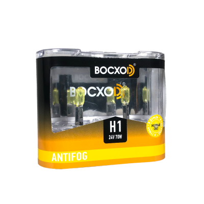 Лампа BOCXOD Н1 24v-70w P14.5s AF (Anti FOG 3000k) (2шт.)