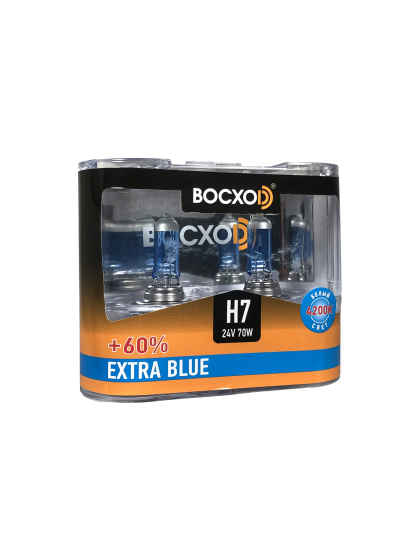 Лампа BOCXOD H7 24v-70w PX26d EB (Extra Blue +60%) (2шт.)