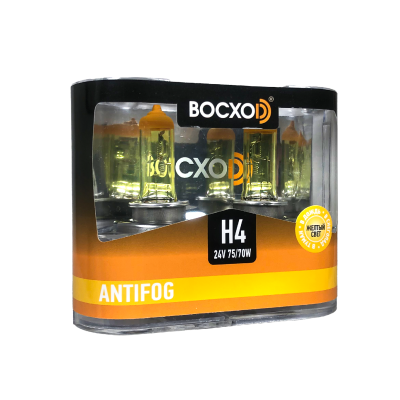 Лампа BOCXOD H4 24v-75/70w P43t AF (Anti FOG 3000k) (2шт.)