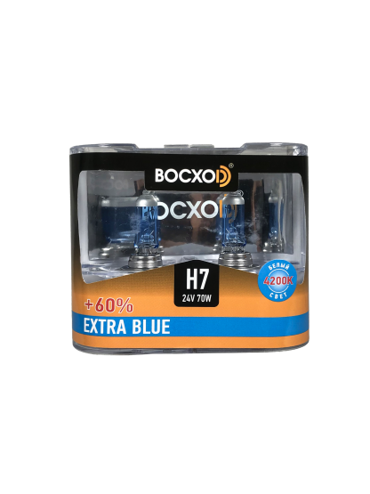 Лампа BOCXOD H7 24v-70w PX26d EB (Extra Blue +60%) (2шт.)