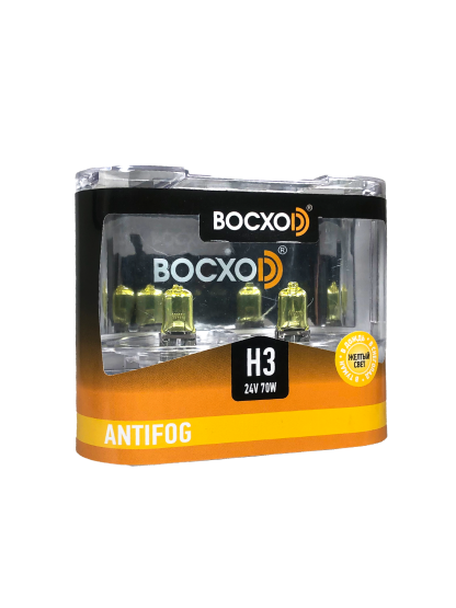 Лампа BOCXOD Н3 24v-70ww PK22s AF (Anti FOG 3000k) (2шт.)