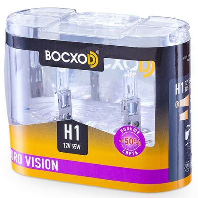 Лампа BOCXOD Н1 12v-55w P14.5s EV (Euro Vision +50%) (2шт.)