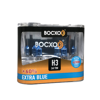 Лампа BOCXOD Н3 24v-70ww PK22s EB (Extra Blue +60%) (2шт.)