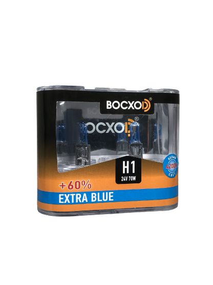 Лампа BOCXOD Н1 24v-70w P14.5s EB (Extra Blue +60%) (2шт.)