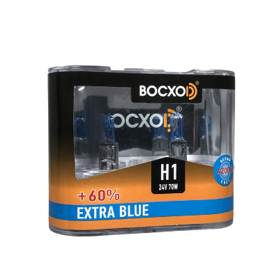 Лампа BOCXOD Н1 24v-70w P14.5s EB (Extra Blue +60%) (2шт.)